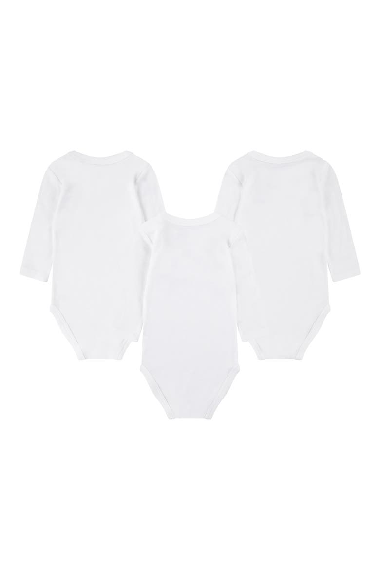 Essentials 3-Pack Long Sleeve Bodysuits, Alternate, color, WHITE