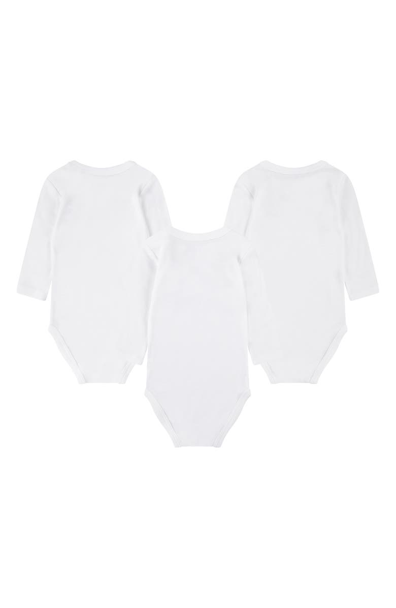Nike Essentials 3-Pack Long Sleeve Bodysuits, Alternate, color, White