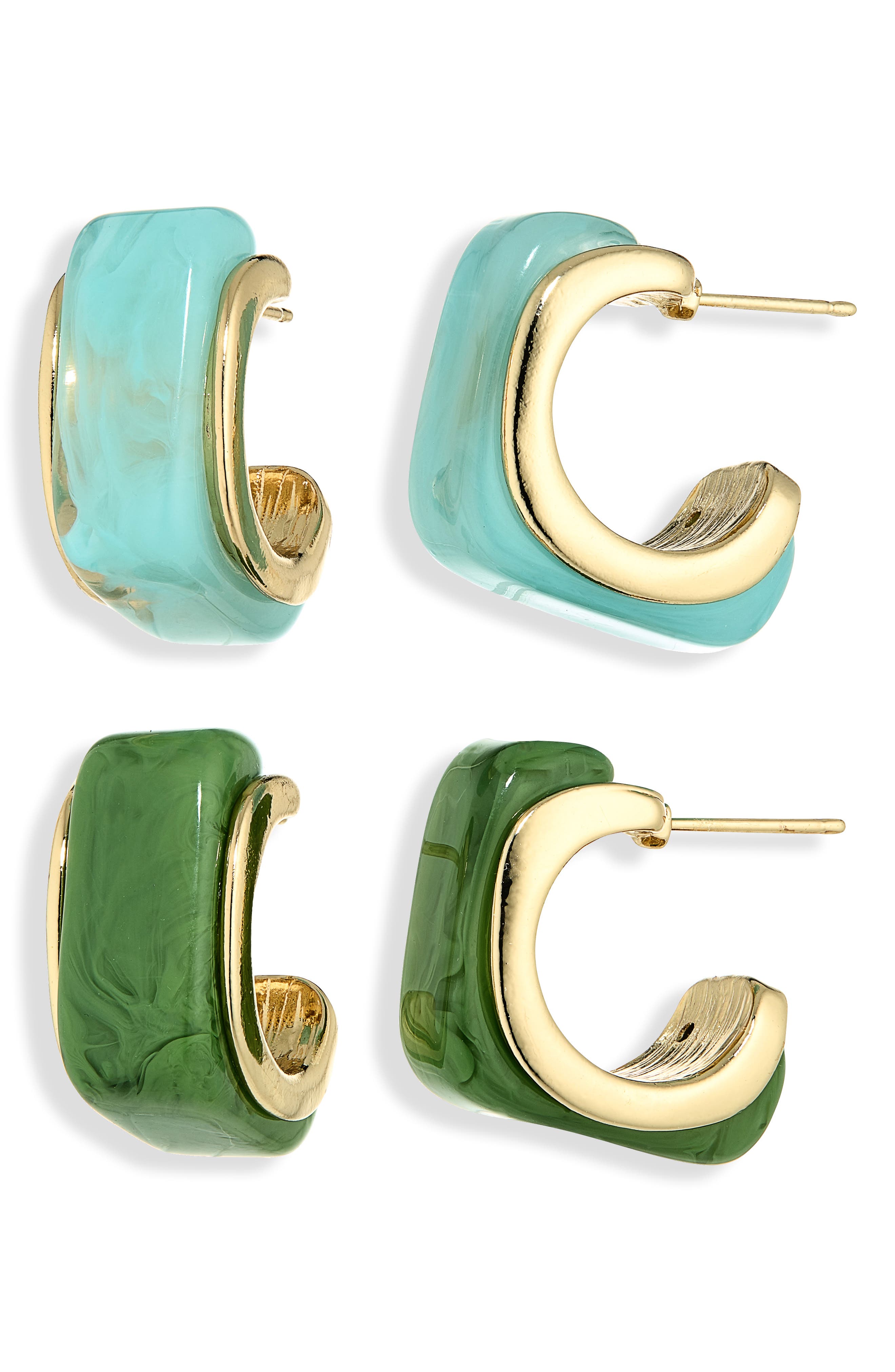 NATASHA Set of 2 Resin Hoop Earrings
