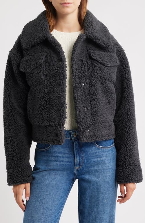 Ugg(r) Frankie Faux Shearling Trucker Jacket In Black