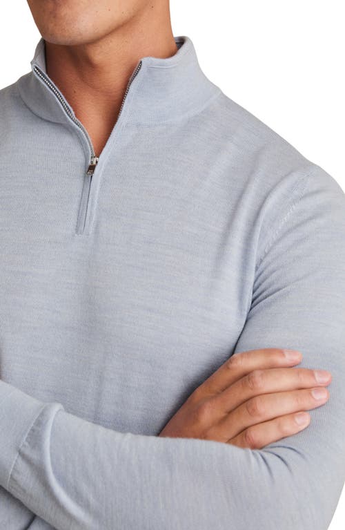 Reiss Blackhall Merino Wool Quarter Zip Pullover In Blue