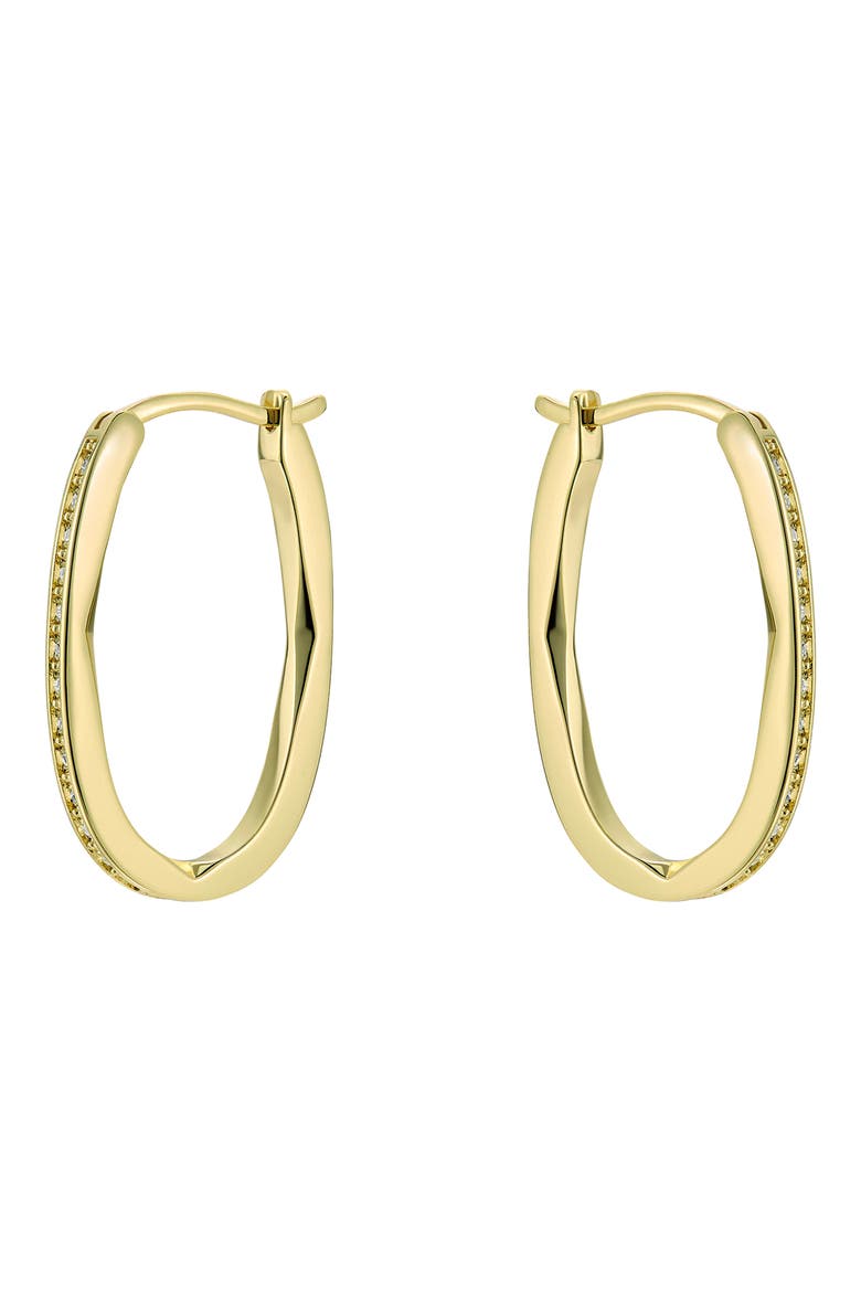 Shivanna Crystal Shimmer Hoop Earrings, Alternate, color, GOLD TONE / CLEAR CRYSTAL
