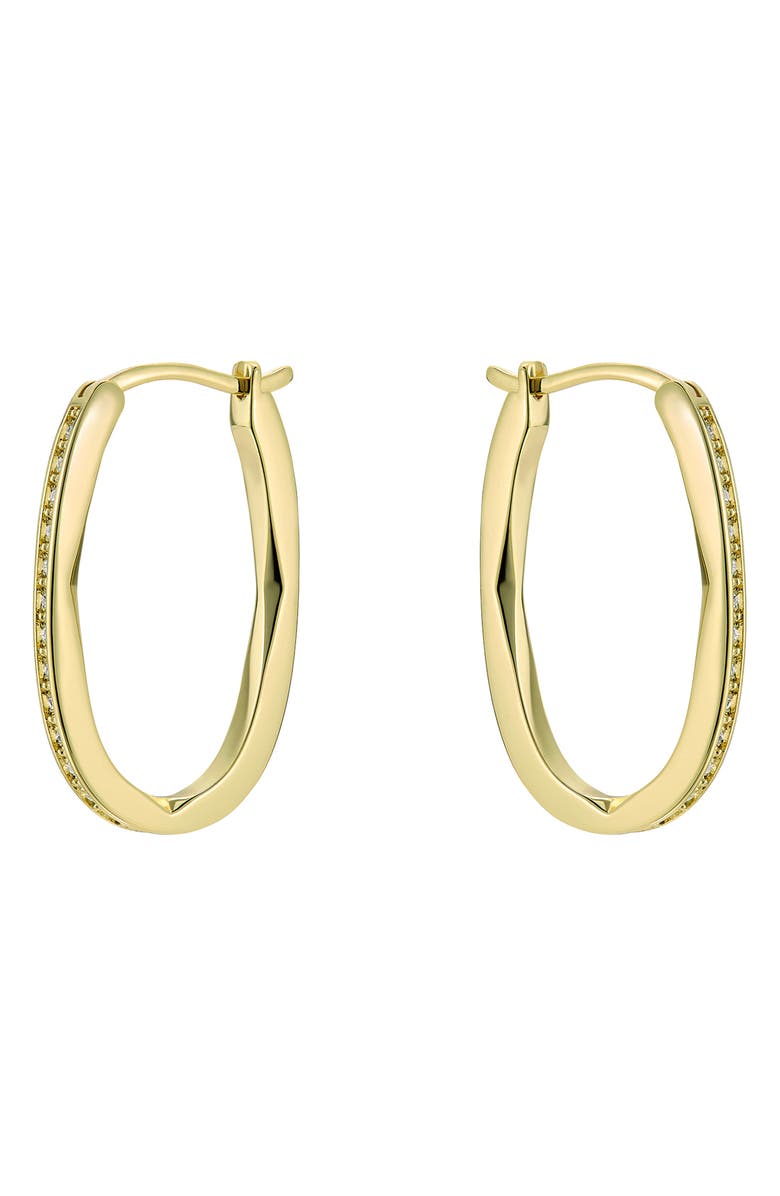 Ted Baker Shivanna Crystal Shimmer Hoop Earrings, Alternate, color, Gold Tone / Clear Crystal