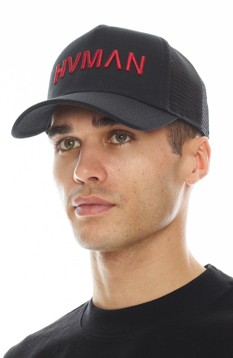 HVMAN Logo Trucker Hat, Main, color, 