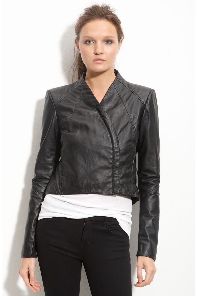 Cropped Modern Moto Jacket, Alternate, color, BLACK