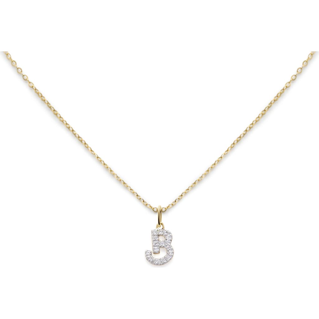 Monica Vinader Lab Created Diamond Initial Pendant Necklace In Gold