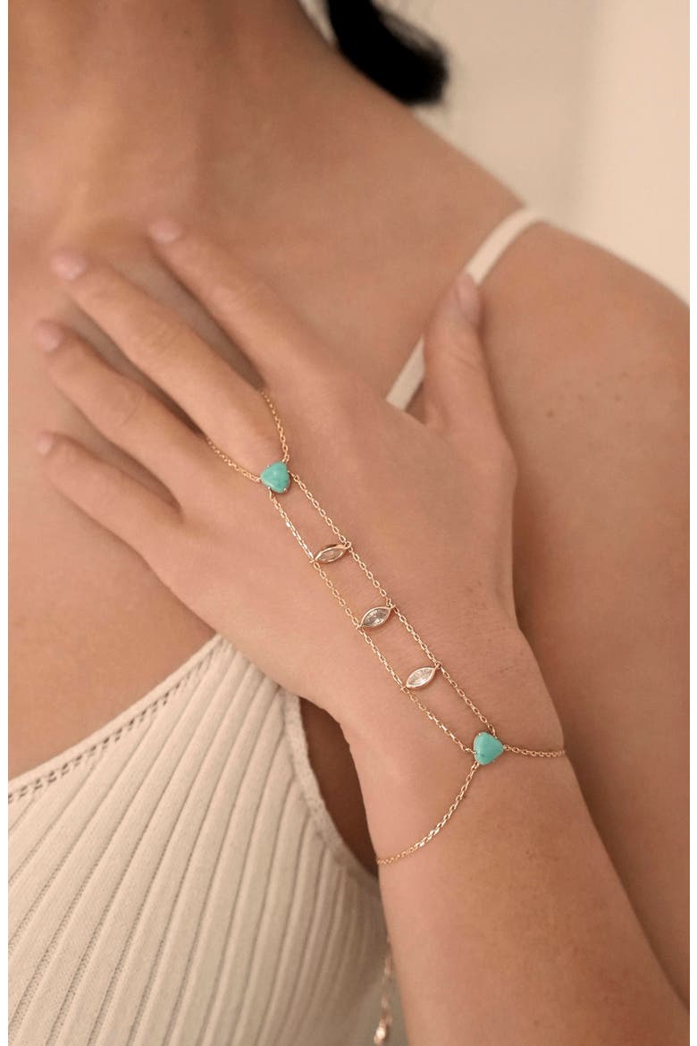 Reconstituted Turquoise Solstice Hand Chain, Alternate, color, TURQUOISE