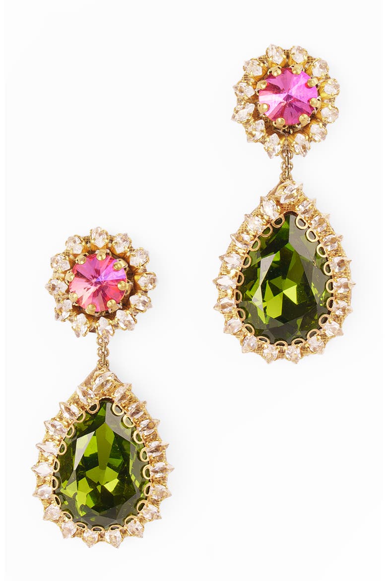 Rekhi Drop Earrings, Main, color, GREEN