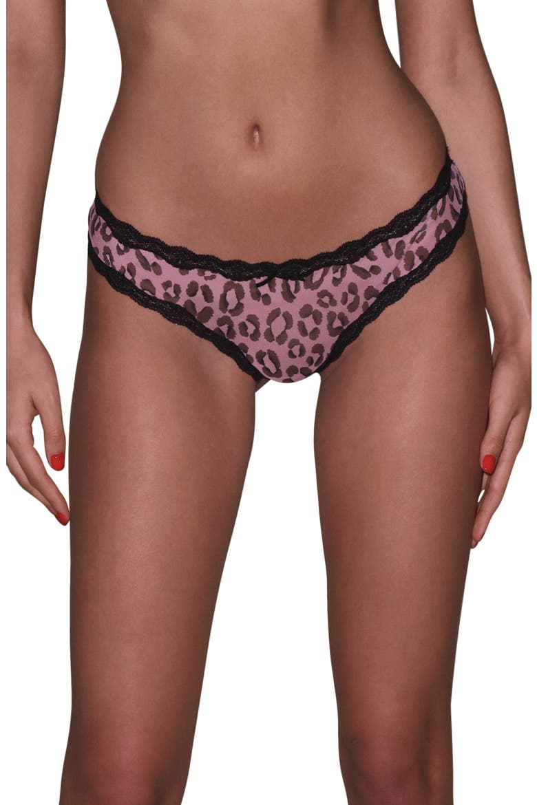 Printed Sheer Tulle Bikini Cut Briefs, Main, color, LEOPARD PRINT