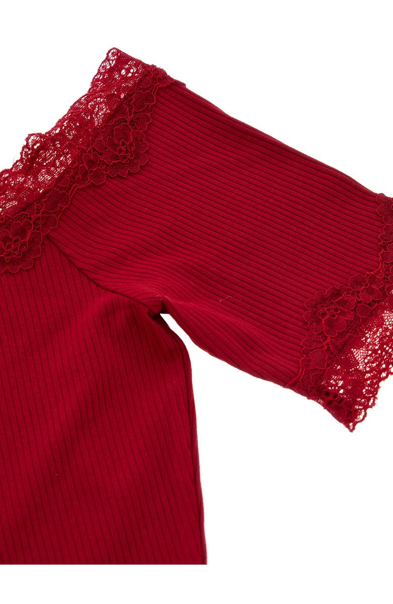 GUESS Mei Lace Trim Off the Shoulder Top, Alternate, color,