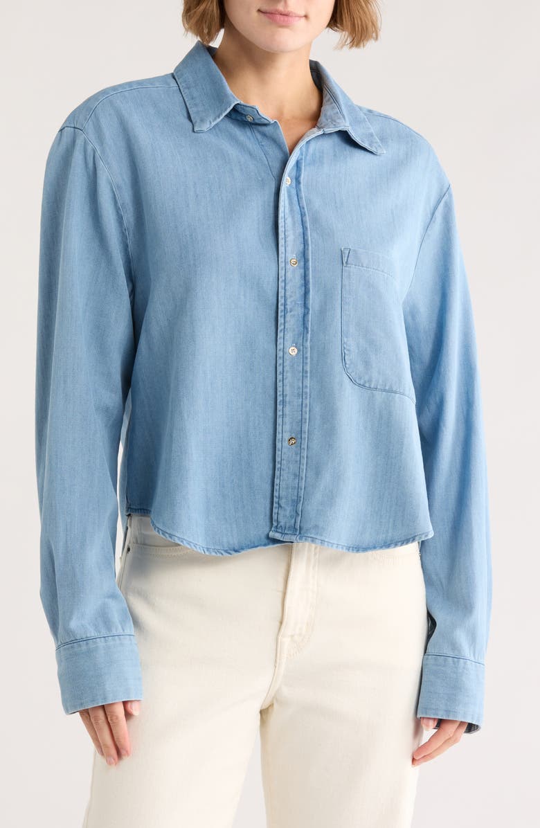 CISSA The Belle Denim Button-Up Shirt, Main, color, Classic Denim