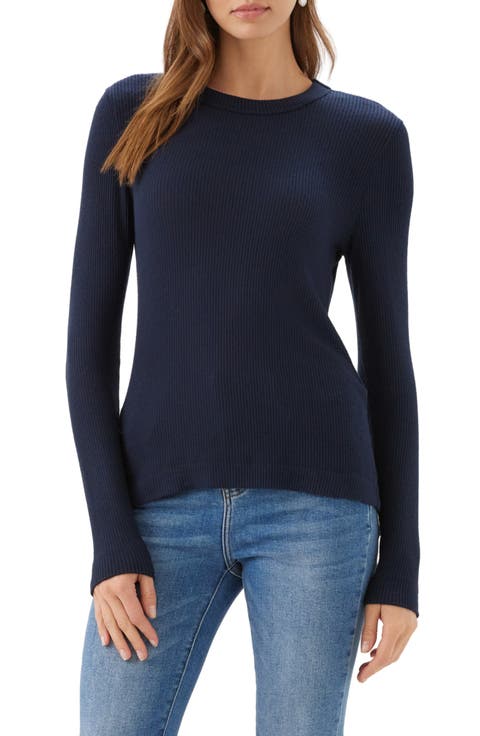 Ribbed Long Sleeve Crewneck Top