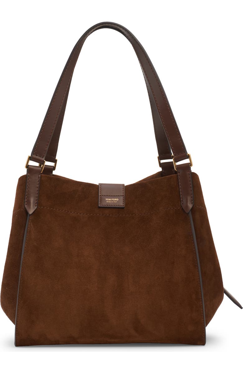 TOM FORD Medium Tara Suede Tote, Alternate, color,