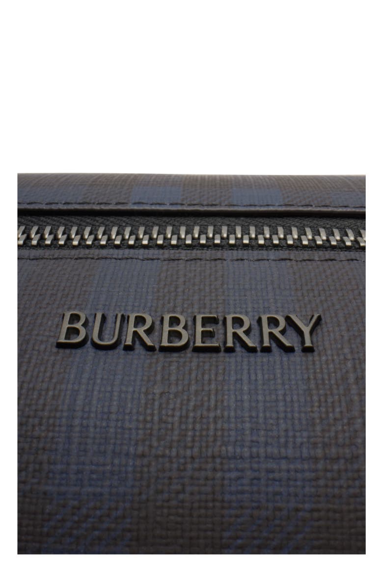 Burberry Check Travel Pouch, Alternate, color, Navy