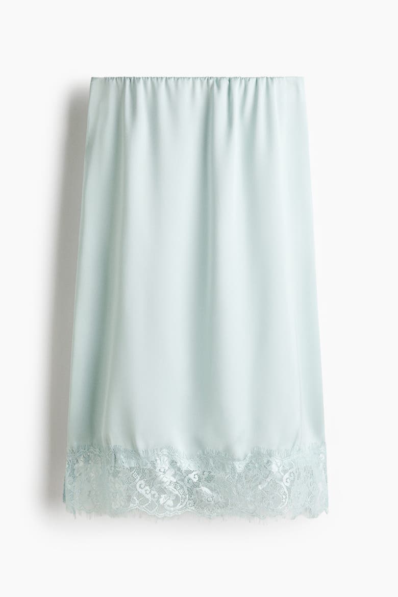 Lace-trimmed Skirt, Alternate, color, Light turquoise