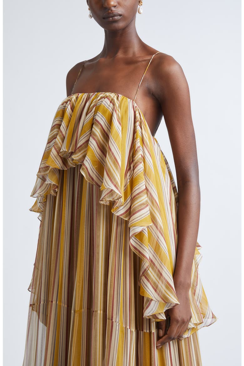 Rebellion Bohemian Stripe Slipdress, Alternate, color, MUSTARD STRIPE