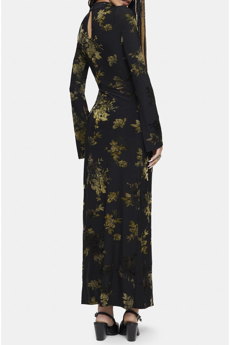 High-Neck Maxi Dress, Alternate, color, Black