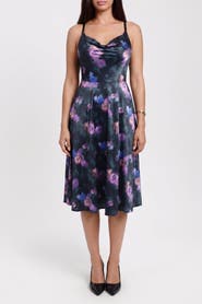Popilush Shapewear Strappy Cowl Neck Vacation & Date Night Fit & Flare Midi Dress
