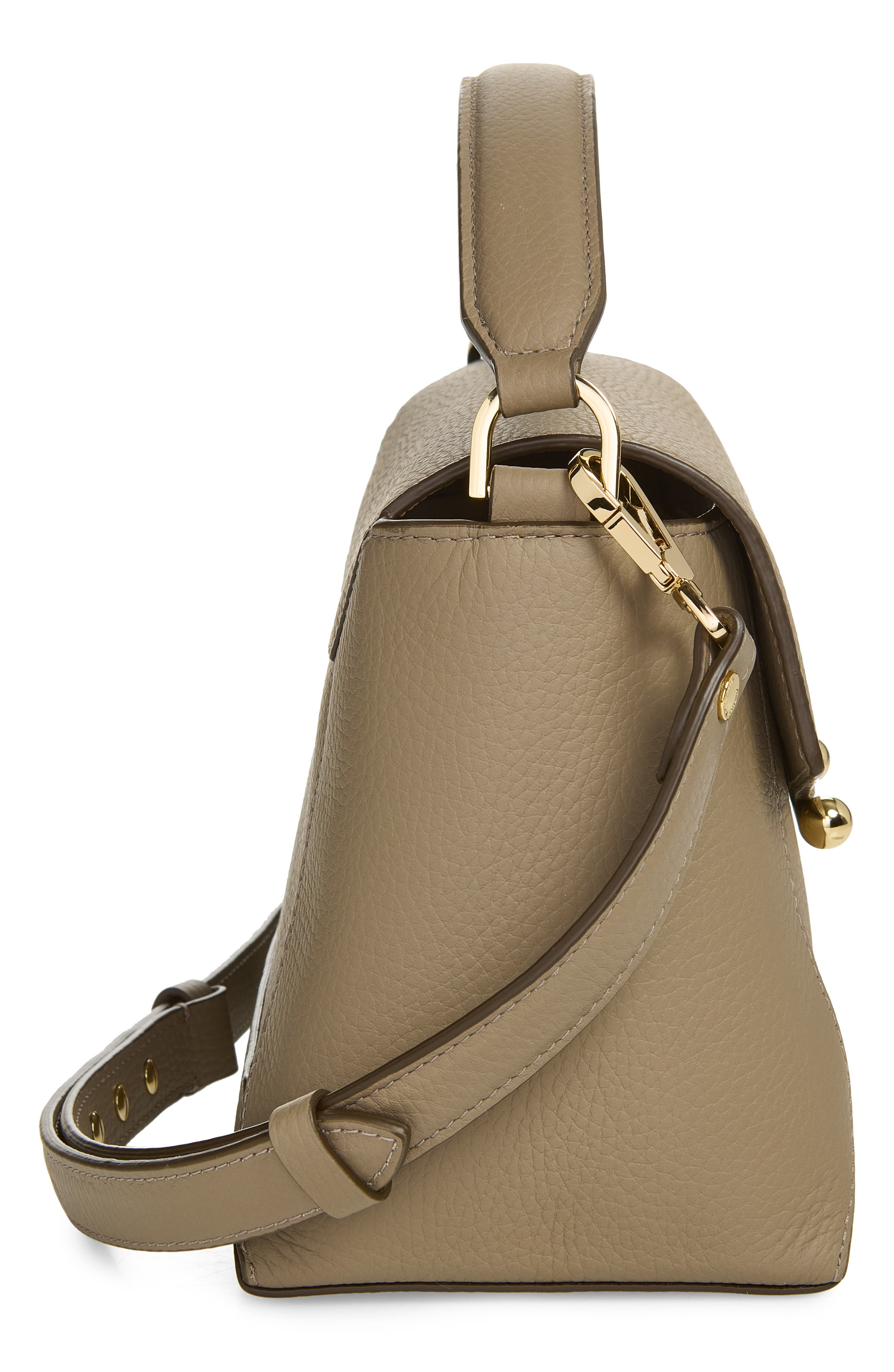 Mosaic Leather Top Handle Bag, Alternate, color, TAUPE