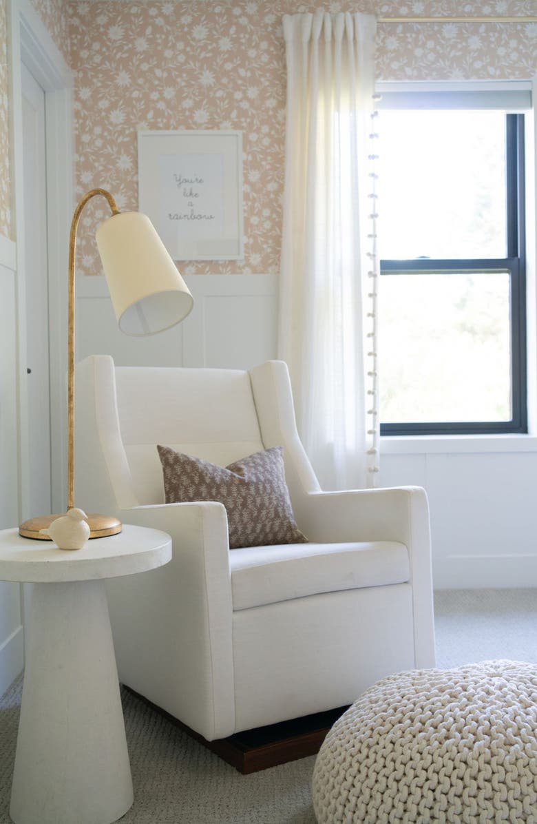 Linen & James Andie Warm Brown Floral Handblock Pillow Cover, Alternate, color, Java Brown