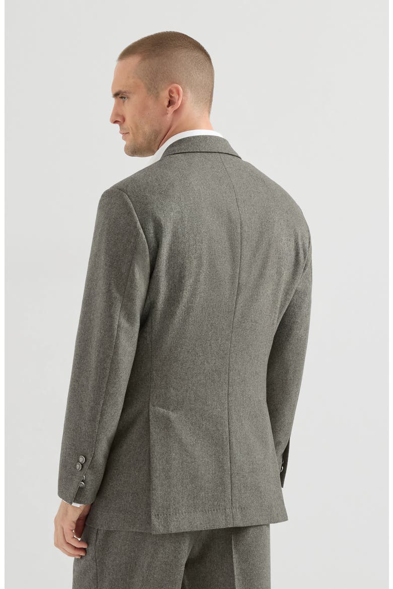 Virgin wool flannel Cavallo Tailor blazer with metal buttons, Alternate, color, Military