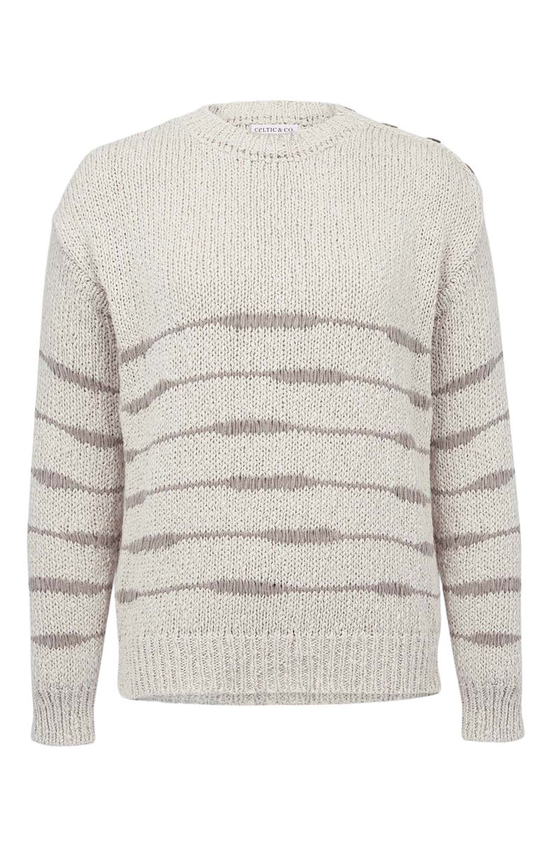 Celtic & Co. Drop Stitch Breton Sweater, Alternate, color, Oatmeal Taupe