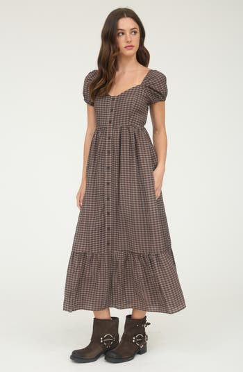 Puff Sleeve Maxi Dress