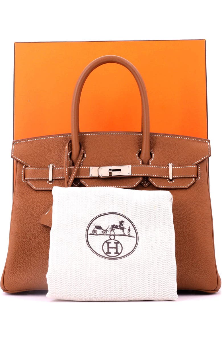 Pre-Owned Hermes Birkin Handbag Brown Togo with Palladium Hardware 30, Alternate, color, Gold