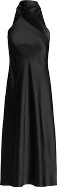Lauren Ralph Lauren Satin Charmeuse Cocktail Halter Dress