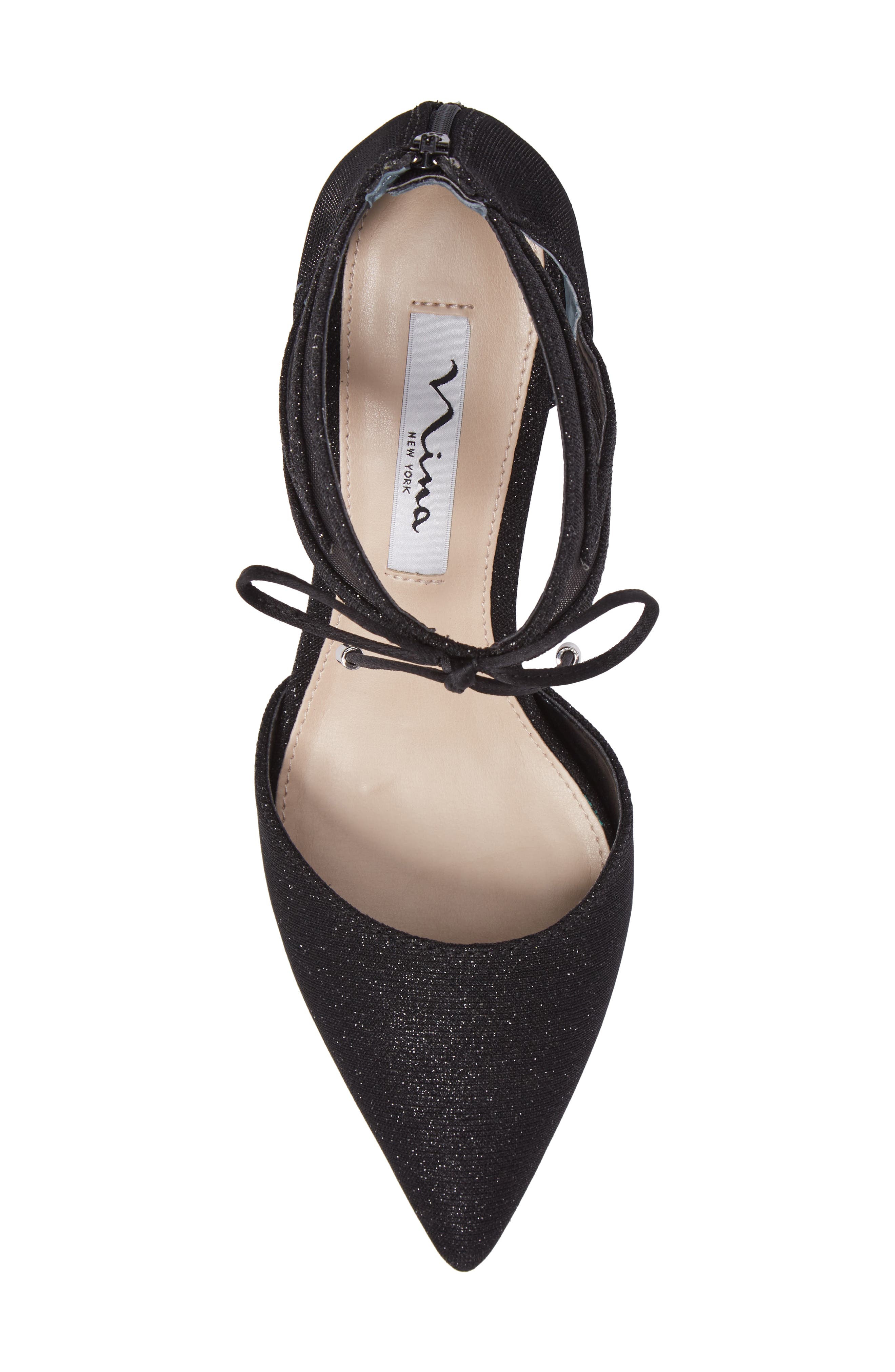 Talley Pointy Toe Pump, Alternate, color, BLACK SHINE METALLIC FABRIC
