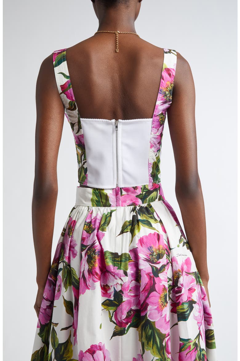 Peony Print Bustier Top, Alternate, color, HA5KR PEONIE FUXIA F.BCO