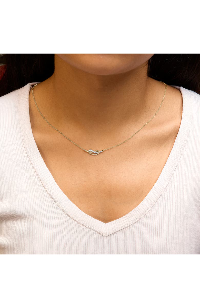 Haus of Brilliance 14K Yellow Gold Plated Silver Diamond Accent Infinity Ribbon Pendant Necklace, Alternate, color, Yellow