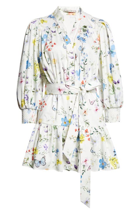 Cora Floral Print Mini Shirtdress