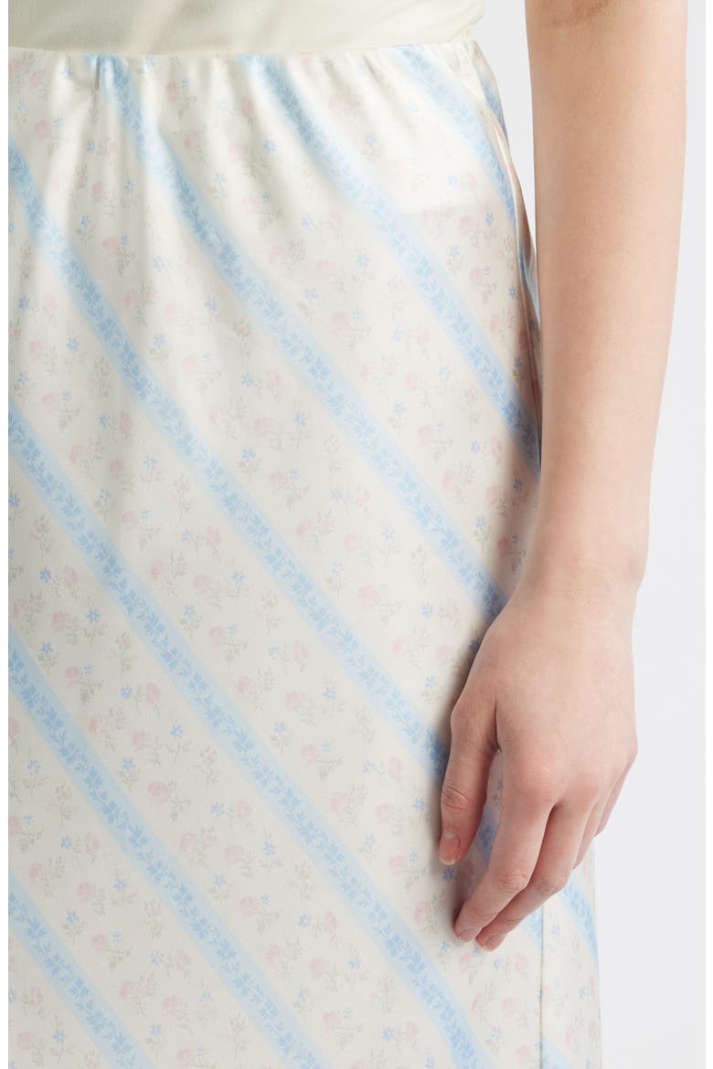 Kalo Floral Lace Trim Skirt, Alternate, color, COTTON SKIES