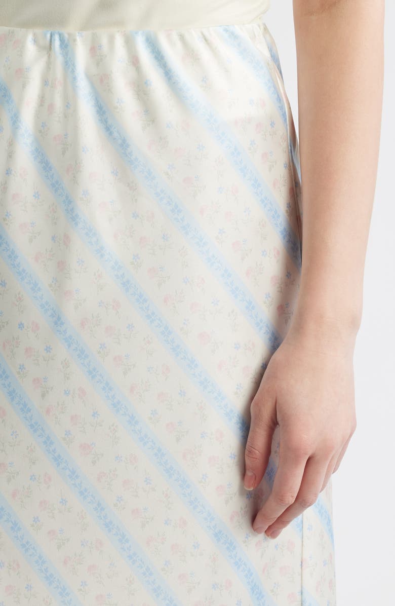 LoveShackFancy Kalo Floral Lace Trim Skirt, Alternate, color, Cotton Skies