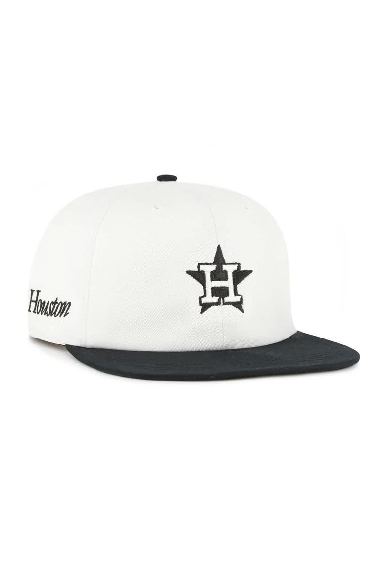 Men's '47 White/Black Houston Astros Foundation Captain Snapback Hat, Alternate, color, White
