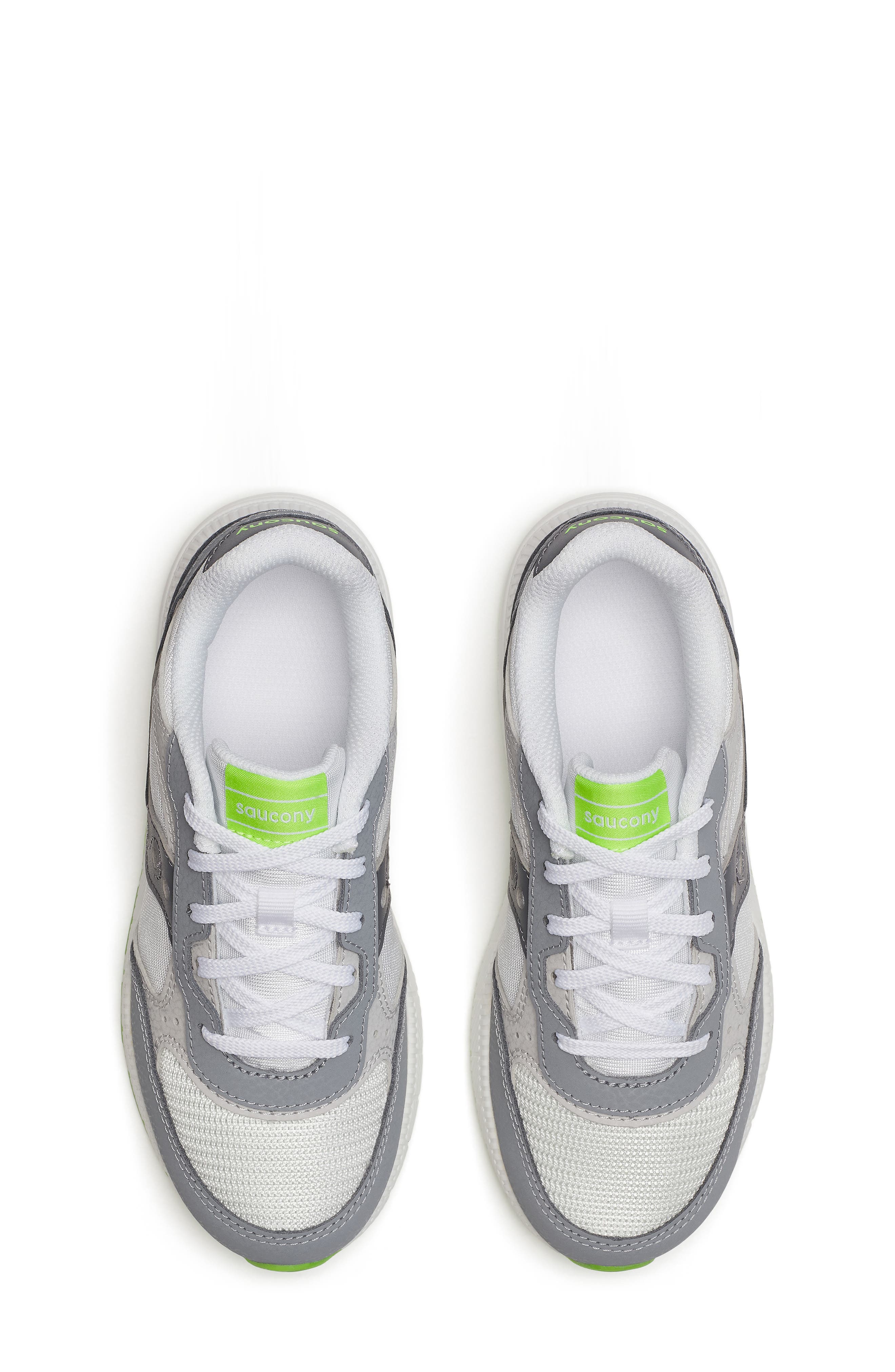 Saucony Kids' Eclipse KDZ Sneaker, Alternate, color, White/ Grey/ Lime