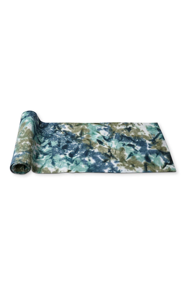 tag Tie Dye Blue Green Cotton Machine Washable Table Runner, Main, color, Blue