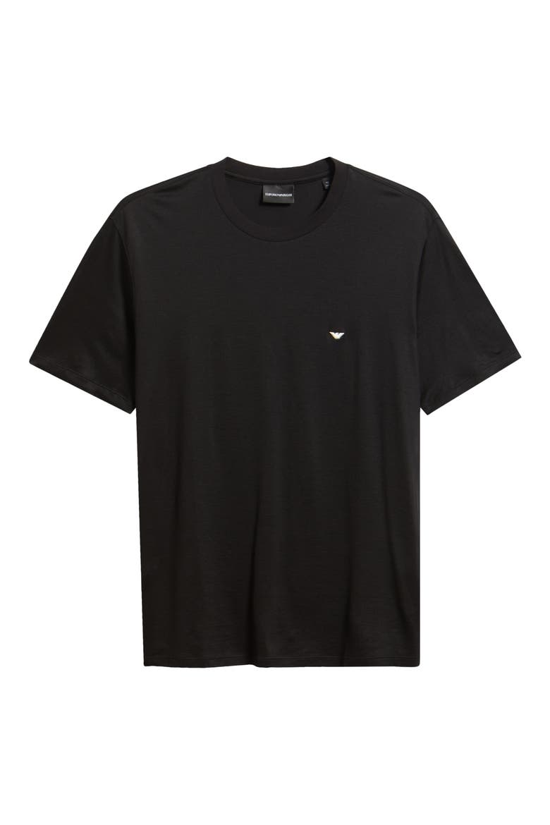 Embroidered Logo T-Shirt, Alternate, color, SOLID BLACK