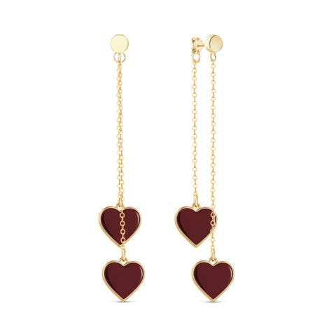 Single Hearted Girl Heart Earrings, Gold Filled