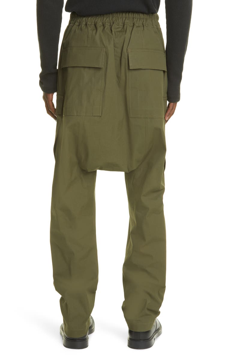 Rick Owens Organic Cotton Stretch Poplin Cargo Pants, Alternate, color, 