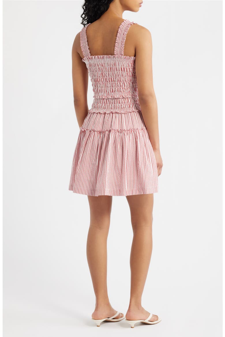 The Azaelea Nap® Fit & Flare Seersucker Minidress, Alternate, color, TICKING STRIPE RED