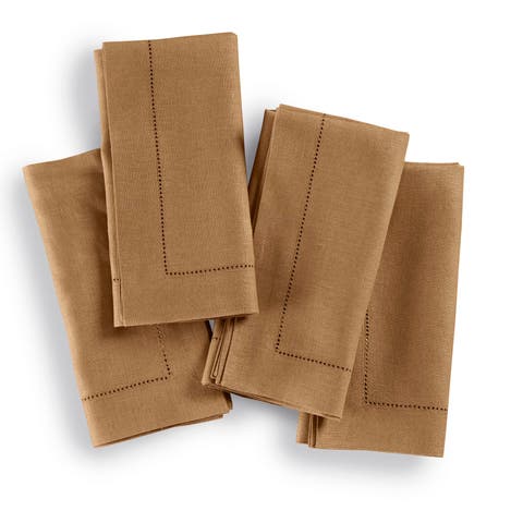 Linen Dinner Napkins - Medium Weight Hemstitch, 20" x 20" Inch