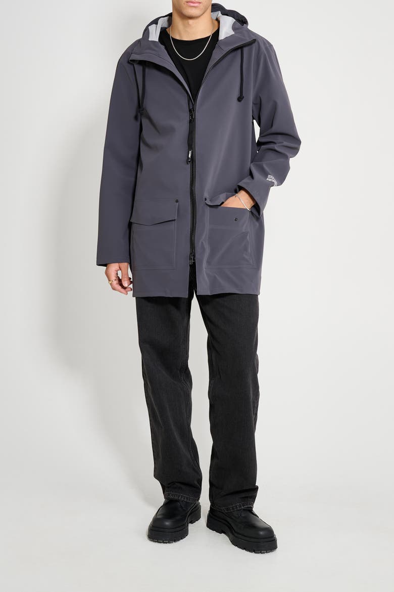Stockholm Patch Matte Raincoat, Alternate, color, Mystic Blue
