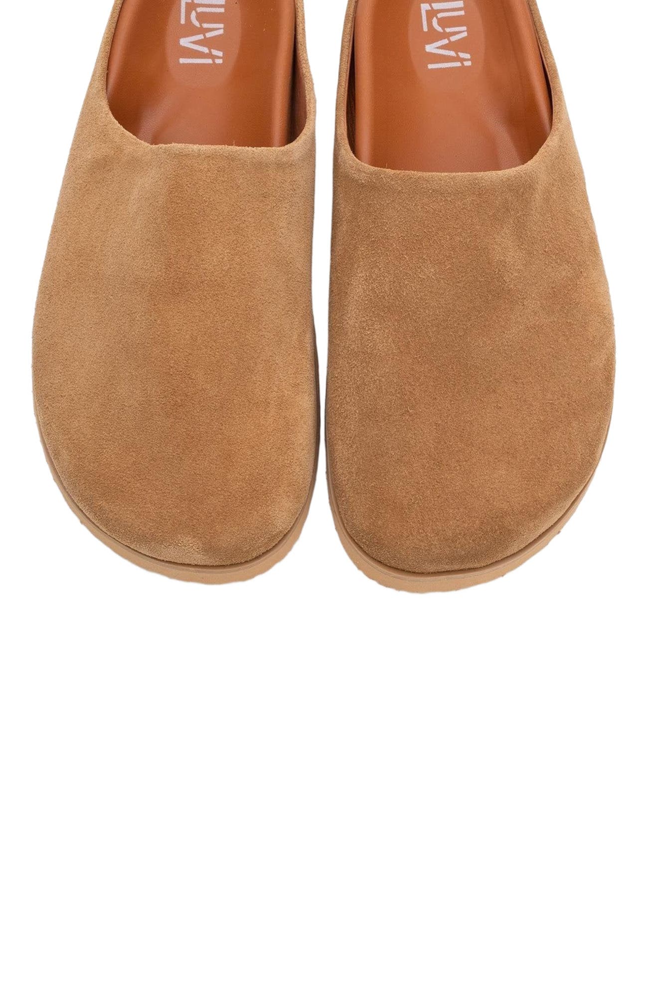 Forever & Always Shoes Space Suede Leather Slide Sandal, Alternate, color, Cognac Leather