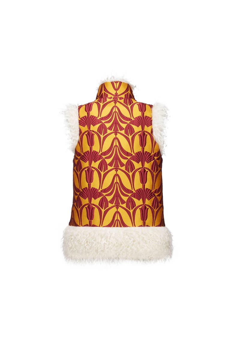 Sleeveless Folk Jacket, Alternate, color, Jacquard Papyrus Gold