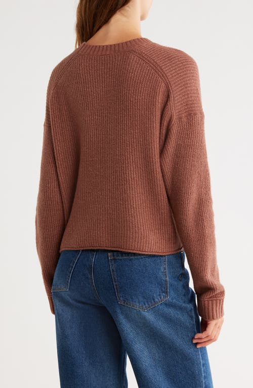 Abound Cozy Crew Pullover Sweater In Brown