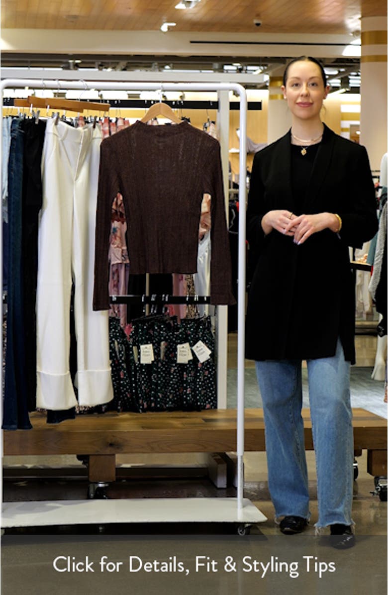 Open Stitch Linen Blend Mock Neck Sweater, sales video thumbnail