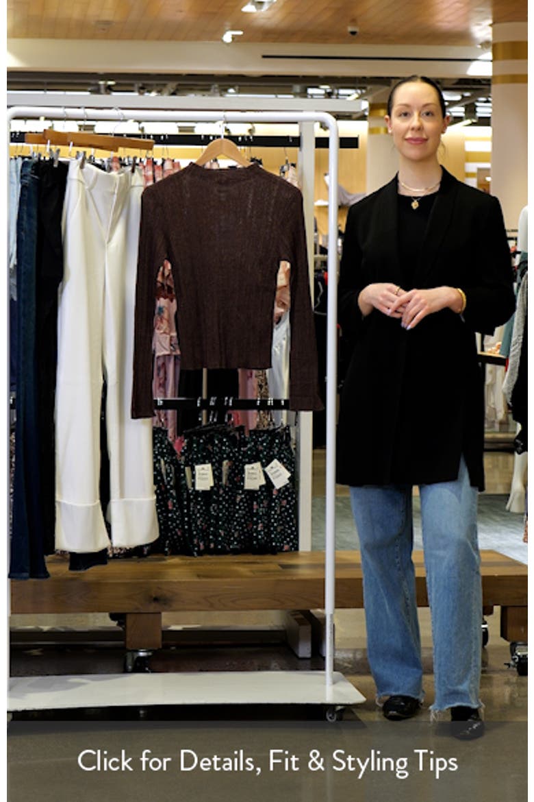 Open Stitch Linen Blend Mock Neck Sweater video