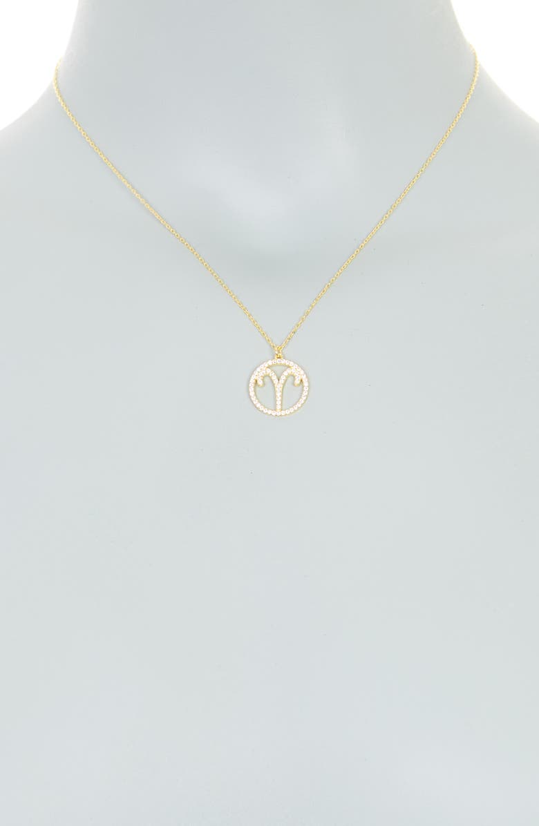Argento Vivo Sterling Silver Cubic Zirconia Zodiac Pendant Necklace, Alternate, color, 